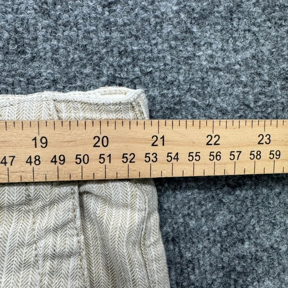 Tommy Bahama Shorts Mens XXL Beige Linen Blend Herringbone Stripe Casual Beach